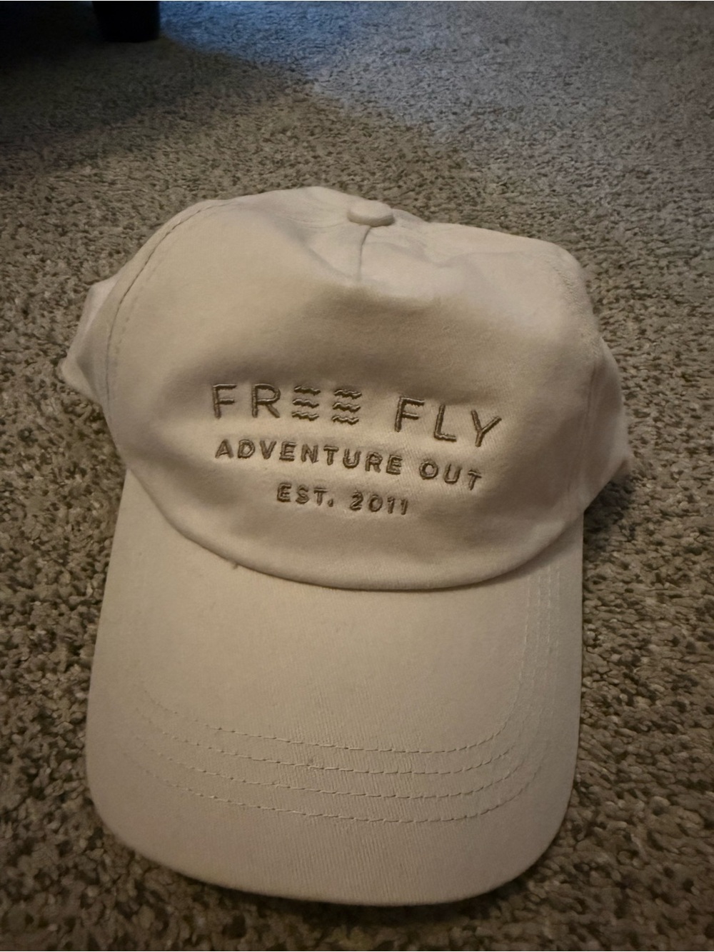 Free Fly Apparel Beige Embroidered Logo Baseball Cap
